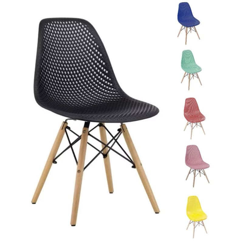 Cadeira Colmeia Furadinha Heloisa Maglia Eloá Charles Eames Eiffel Base Madeira