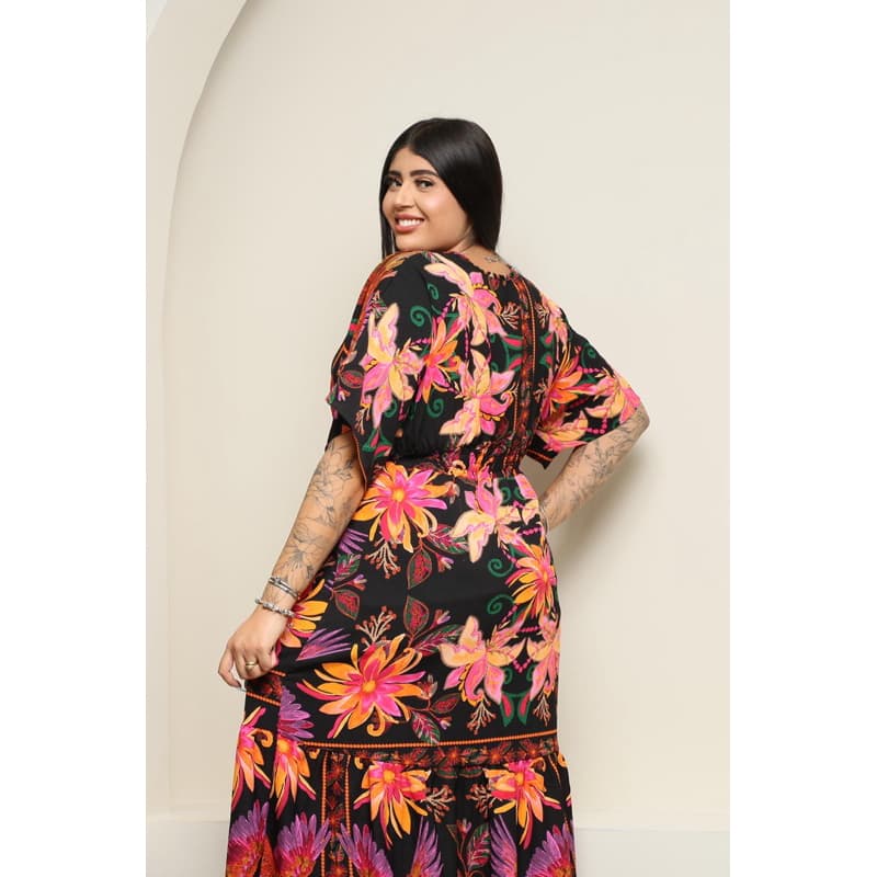 Vestido Longo Feminino Plus Size Estampado G1 e G2 Duna