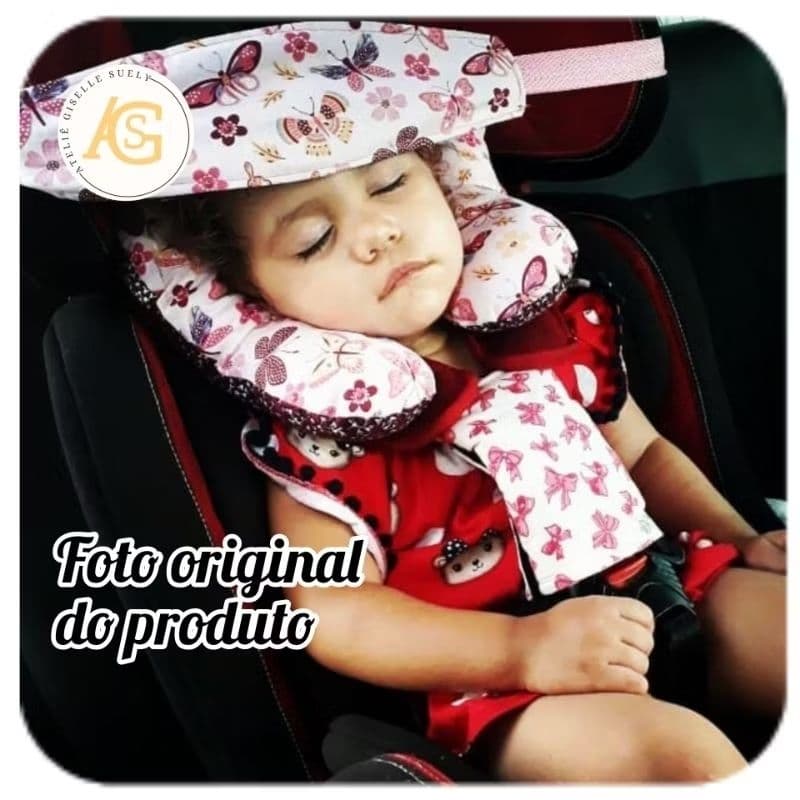 Almofada de pescoço com protetor de cabeça, 01 a 08 anos, cadeirinha de carro, bebê conforto.