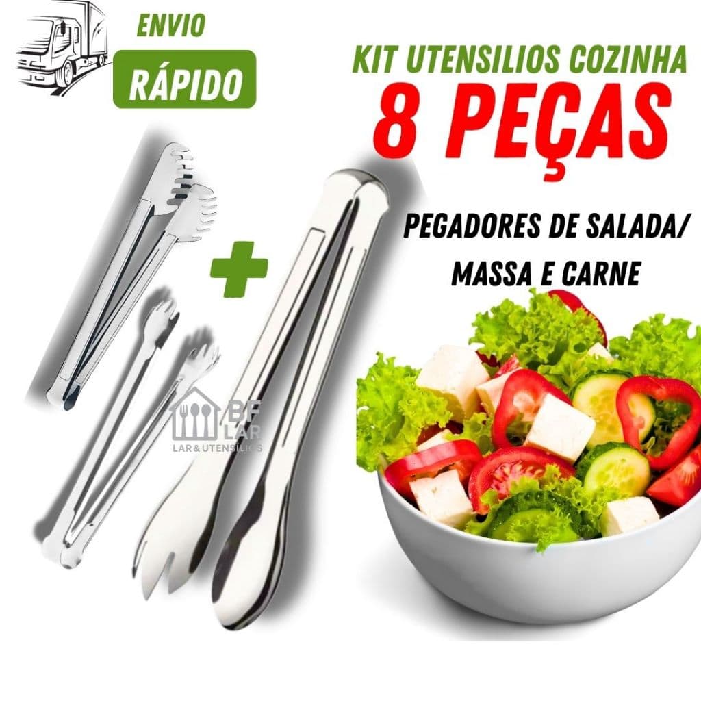 Utensílios de Cozinha Inox Pegador de Salada ou Massa e Carne de Inox para Bares Restaurante Cozinha