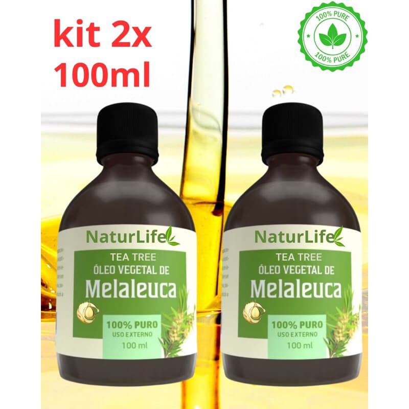 Óleo Vegetal de Melaleuca Puro 100ml - 2x Frasco - Micose - Fungos - Manchas