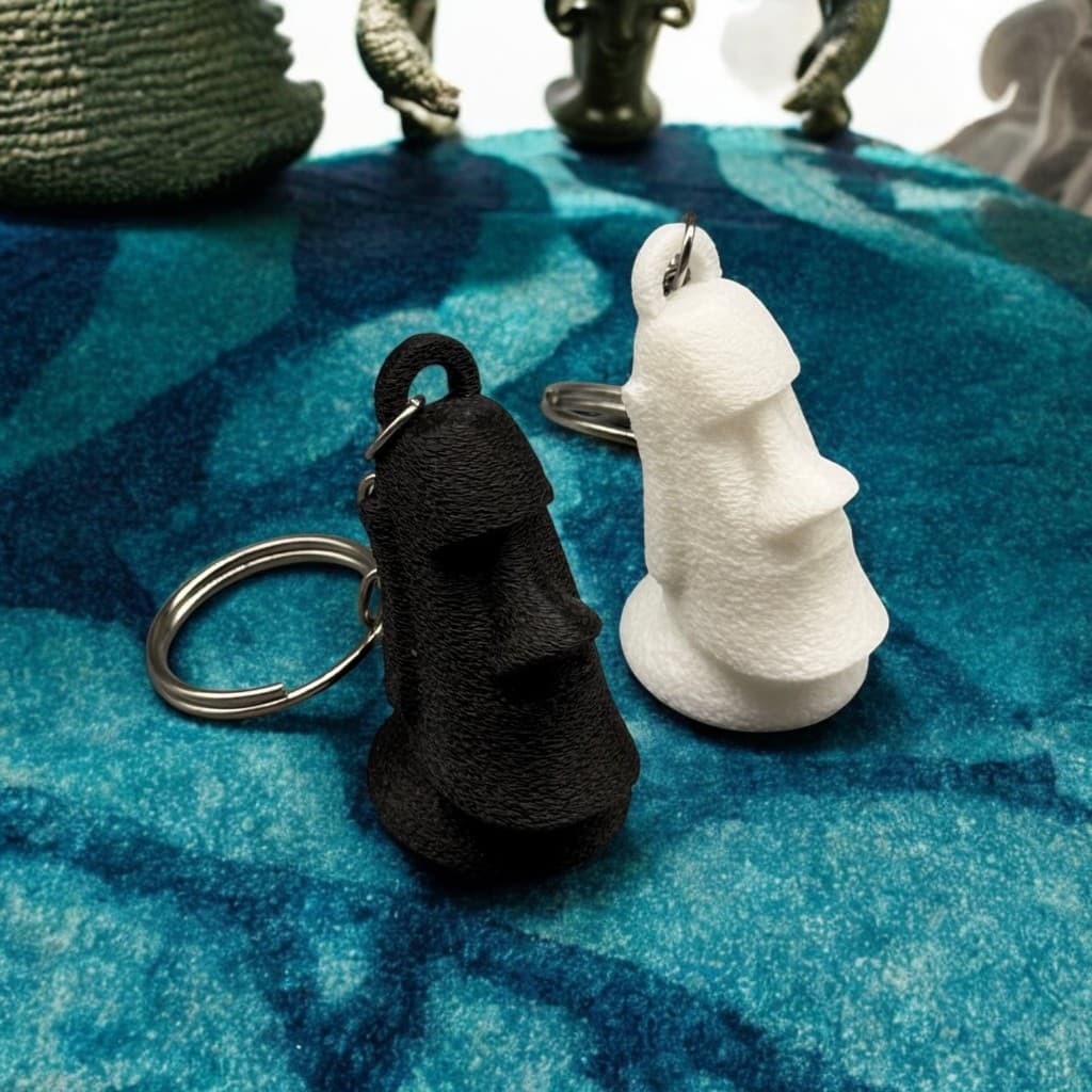 Chaveiro Mini Estátua Moai Minimalista Criativo para Chaves e Mochila