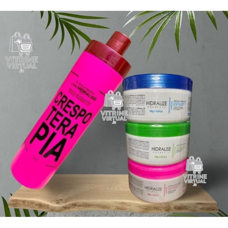 kit 4 em 1 hidralise / máscara crespoterapia / máscara de hidratação/ máscara de nutrição/ máscara de reconstrução