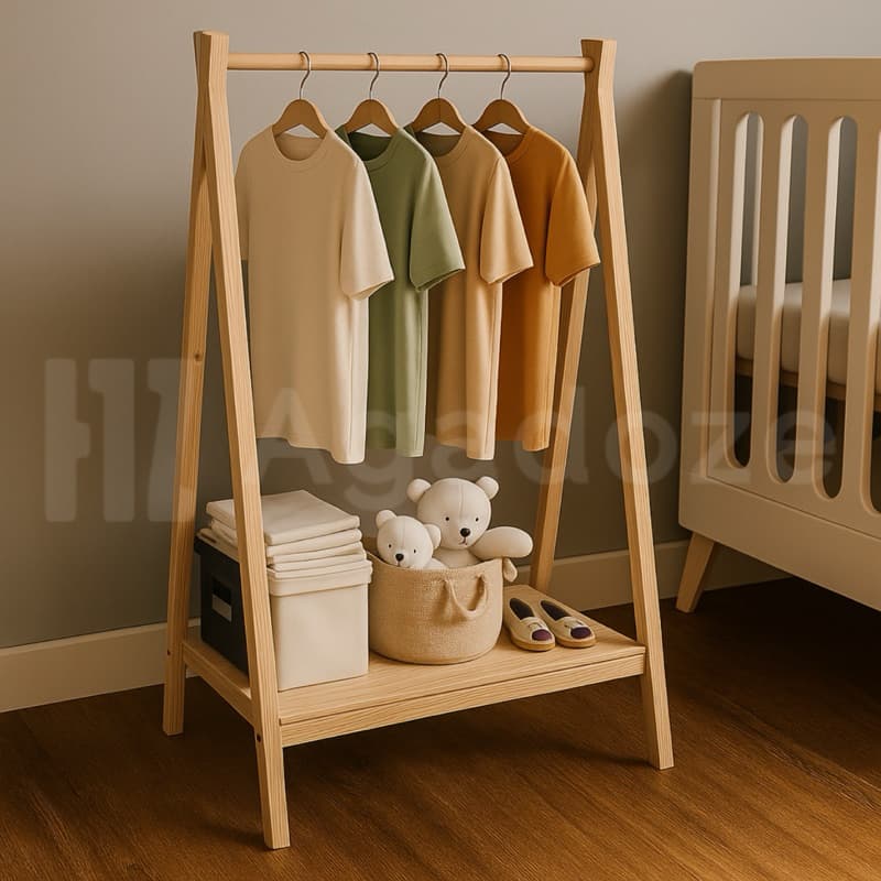 Arara De Roupas Prateleira Para Quarto Infantil Móveis Jardim e Sala Montessoriana