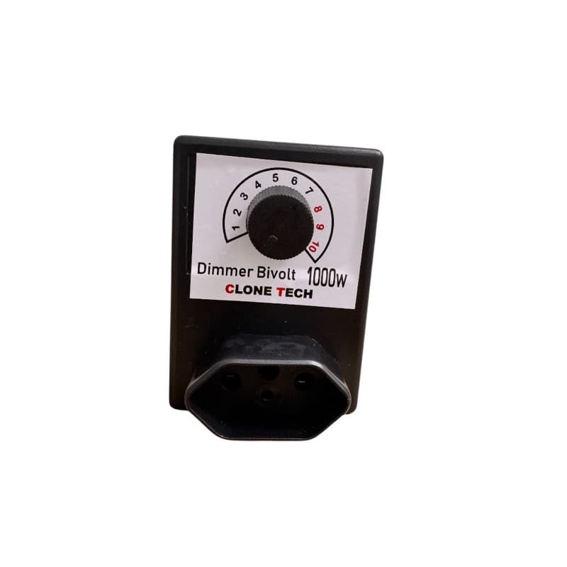 Dimmer 1000 Watts rotativo com tomada (regular ferro de solda)