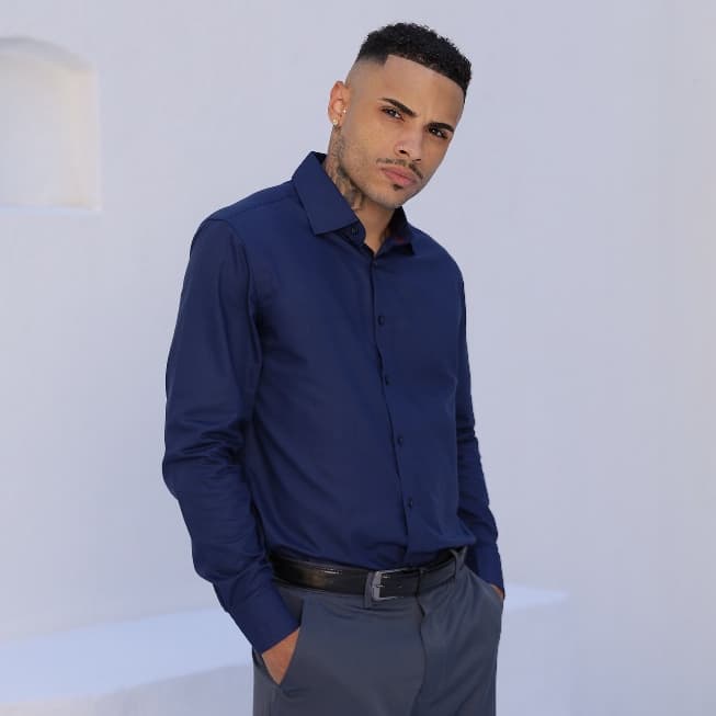 Camisa Social Masculina Manga Longa Slim Fit Mitong  20% Viscose – Estilo Sofisticado com Conforto