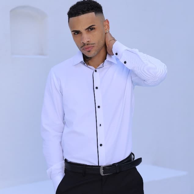 Camisa Social Masculina Manga Longa Algodão Colorido 35% algodão