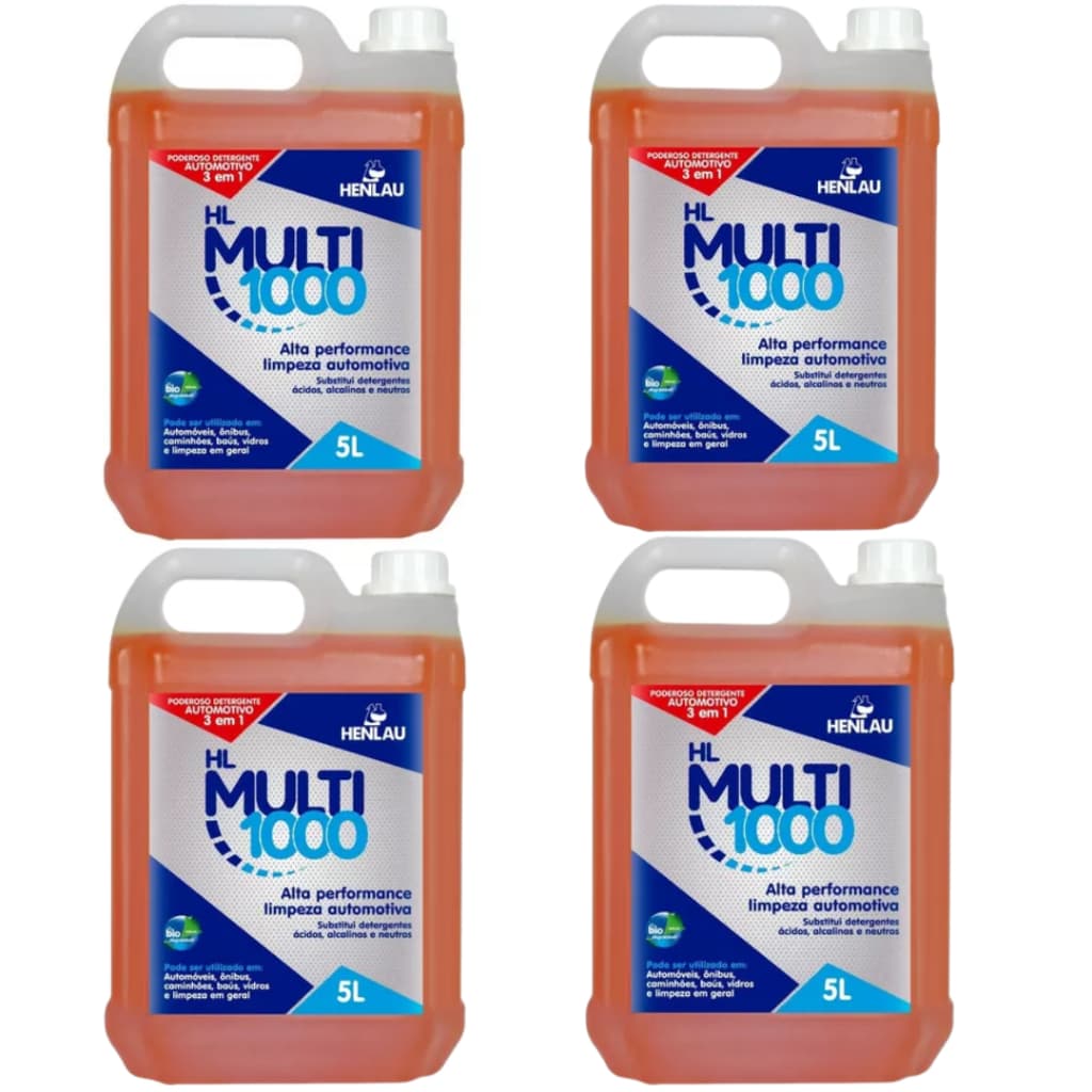 Multi 1000 Detergente 3 em 1 Henlau 5 LT 4Un