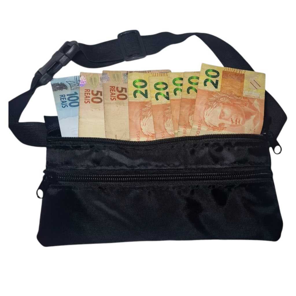 kit 10 pochete porta dolar bolsa de cintura  secreta antifurto