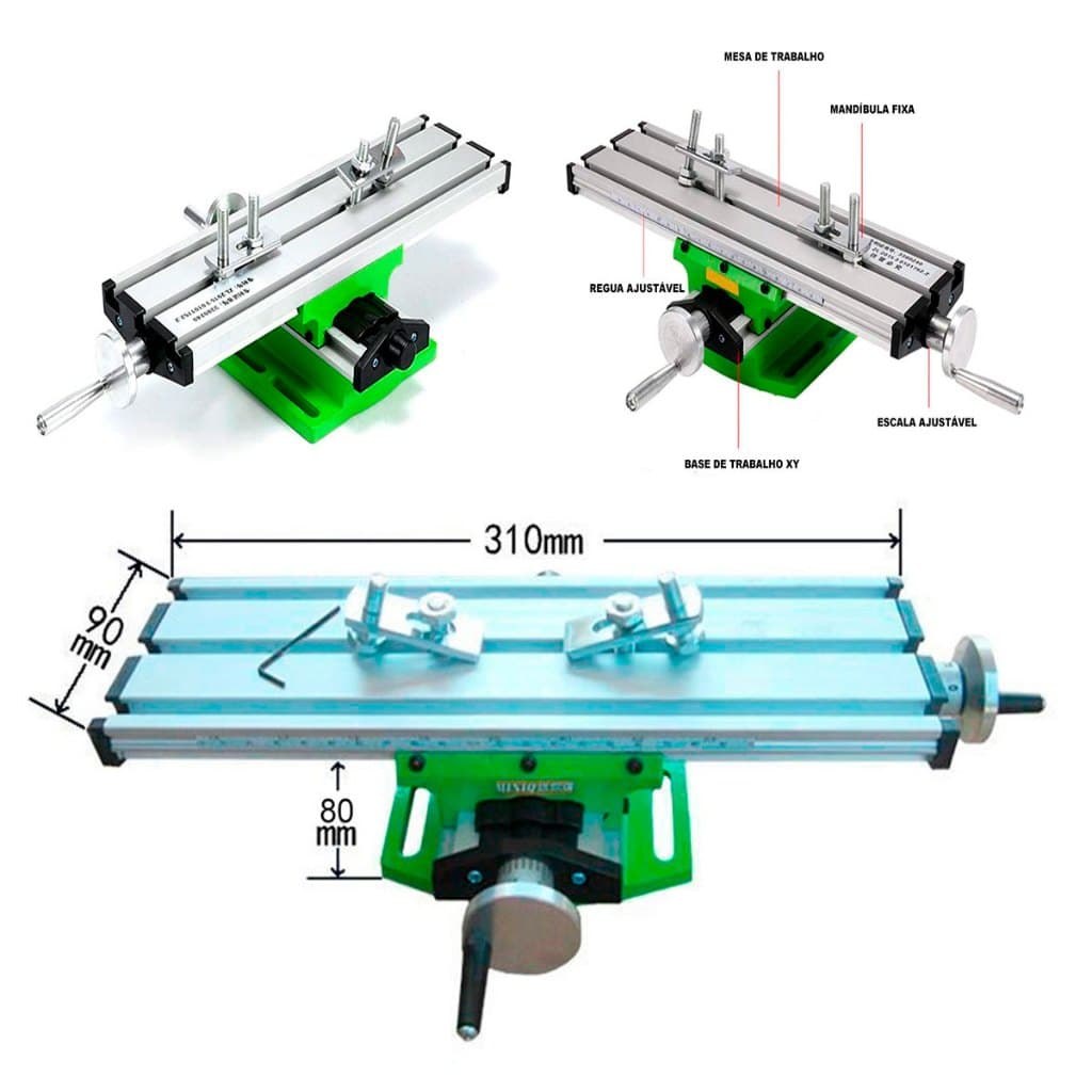 Mesa Coordenada XY Multifuncional de Precisão 310x90mm Profissional