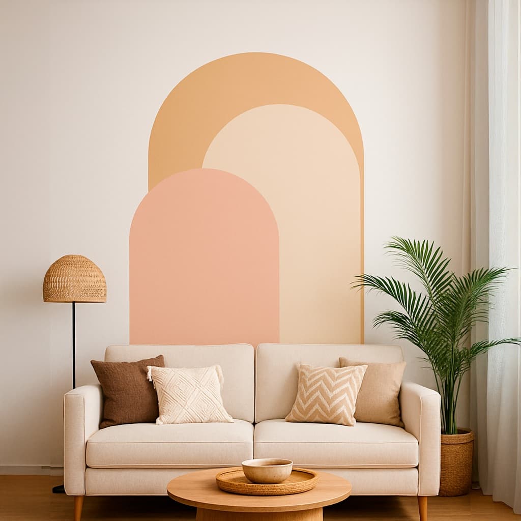 Papel de Parede Adesivo Estilo Boho Arco Decoração Elegante Minimalista Moderna facil aplicação
