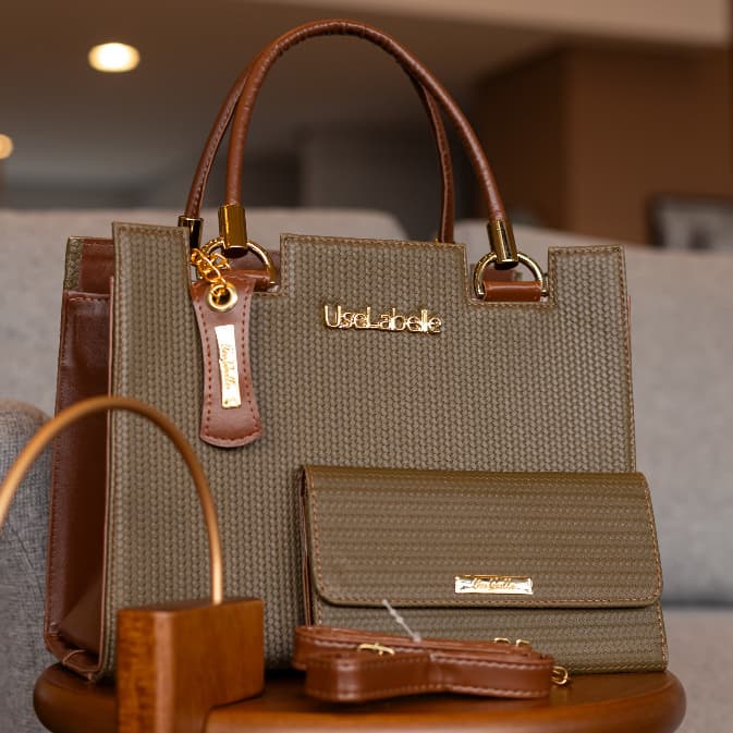 Kit Bolsa Feminina Verde Militar Elegante Chique Casual + Carteira Luxo + Alça Transversal 70%OFF