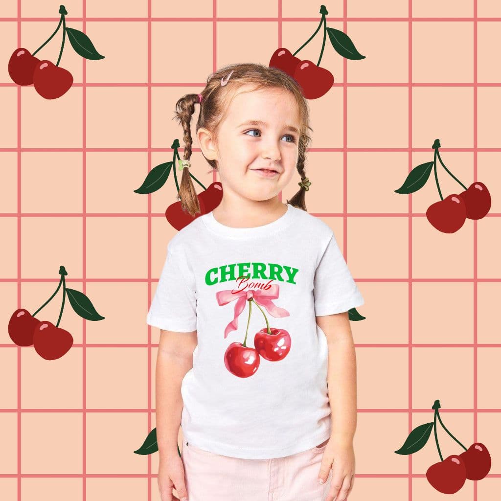 Camiseta T-shirt Blusa INFANTIL Feminina Cereja Cherry