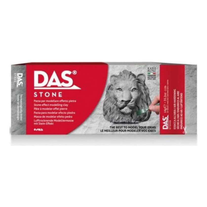 Massa de Modelar Cerâmica Fria DAS Stone 1kg - Efeito Pedra, Seca ao Ar