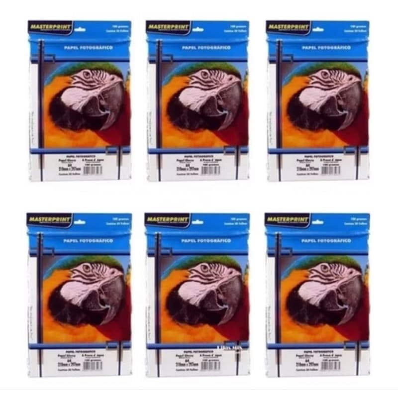 Promoção!!!!!! Kit 300 Folhas Papel Fotográfico 180g Foto A4 Masterprint Cor Branco