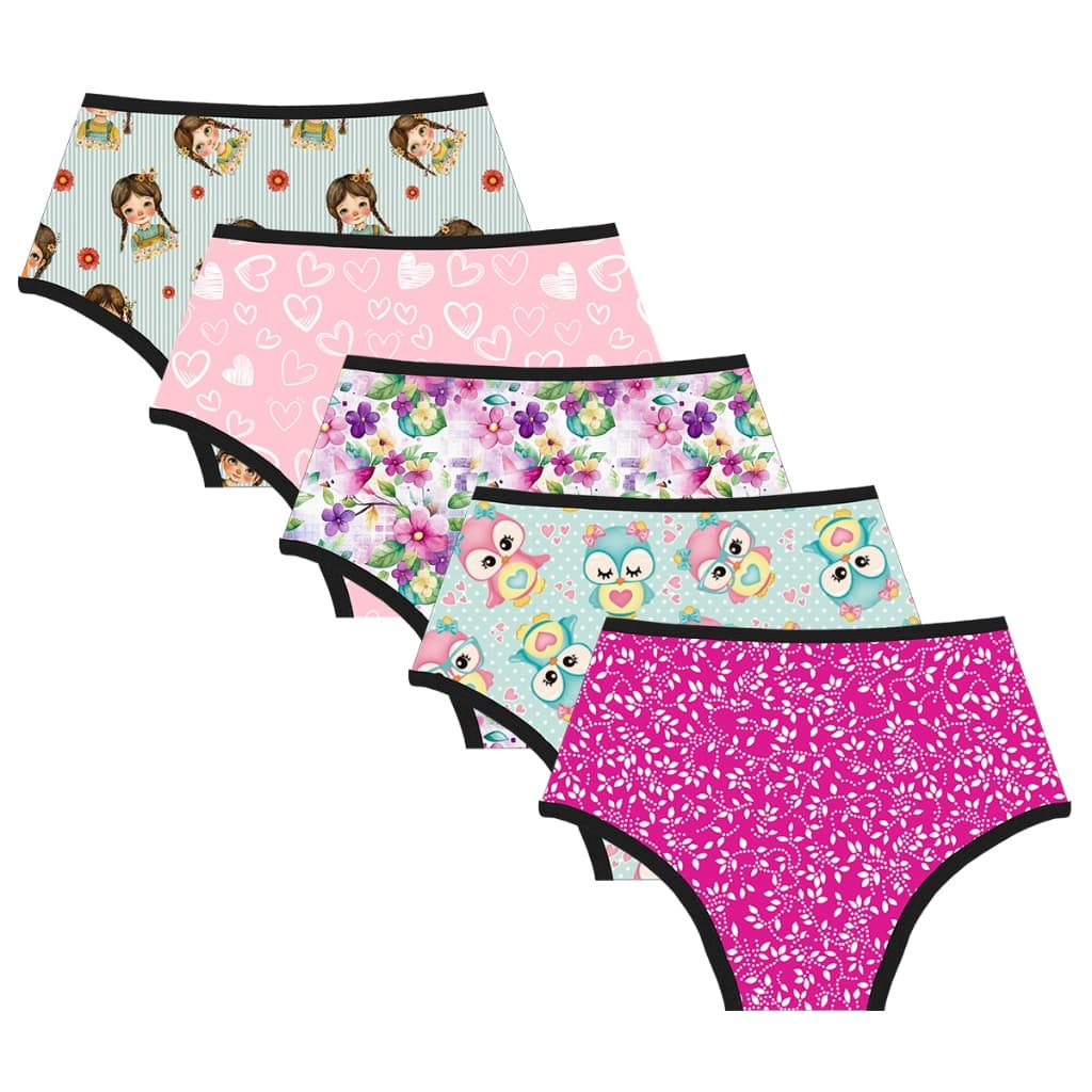 Kit 10 Calcinha De Algodão Infantil Com Forro Meninas