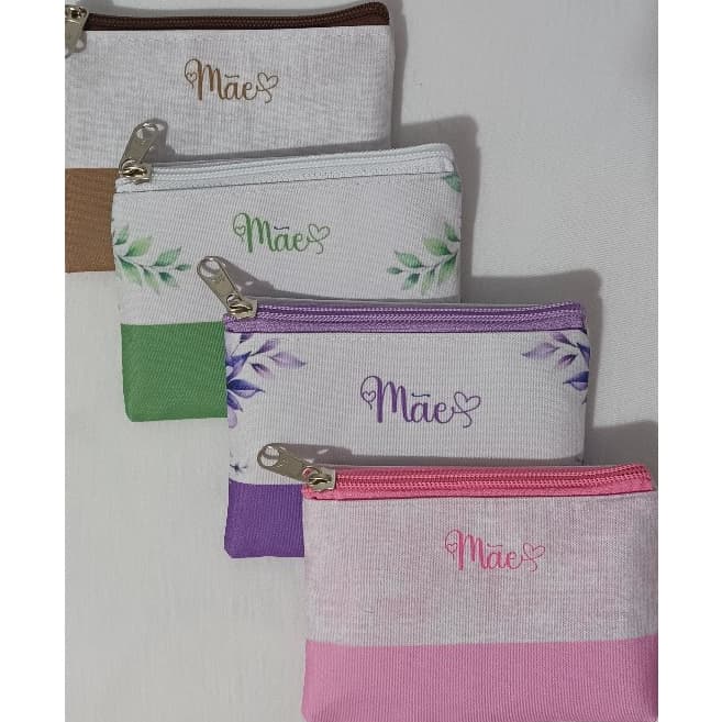 kit 5 Porta moedas/documentos com frase para lembrancinhas dia das mães