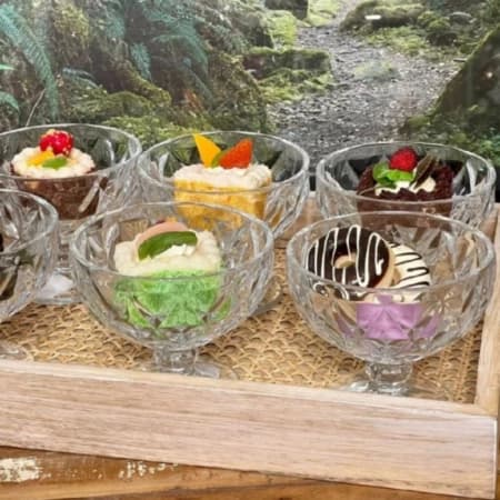 Jogo com 6 Taças de Sobremesa em Vidro Diamond Diamante Luxo para Sorvete, Doces e Frutas 300ml