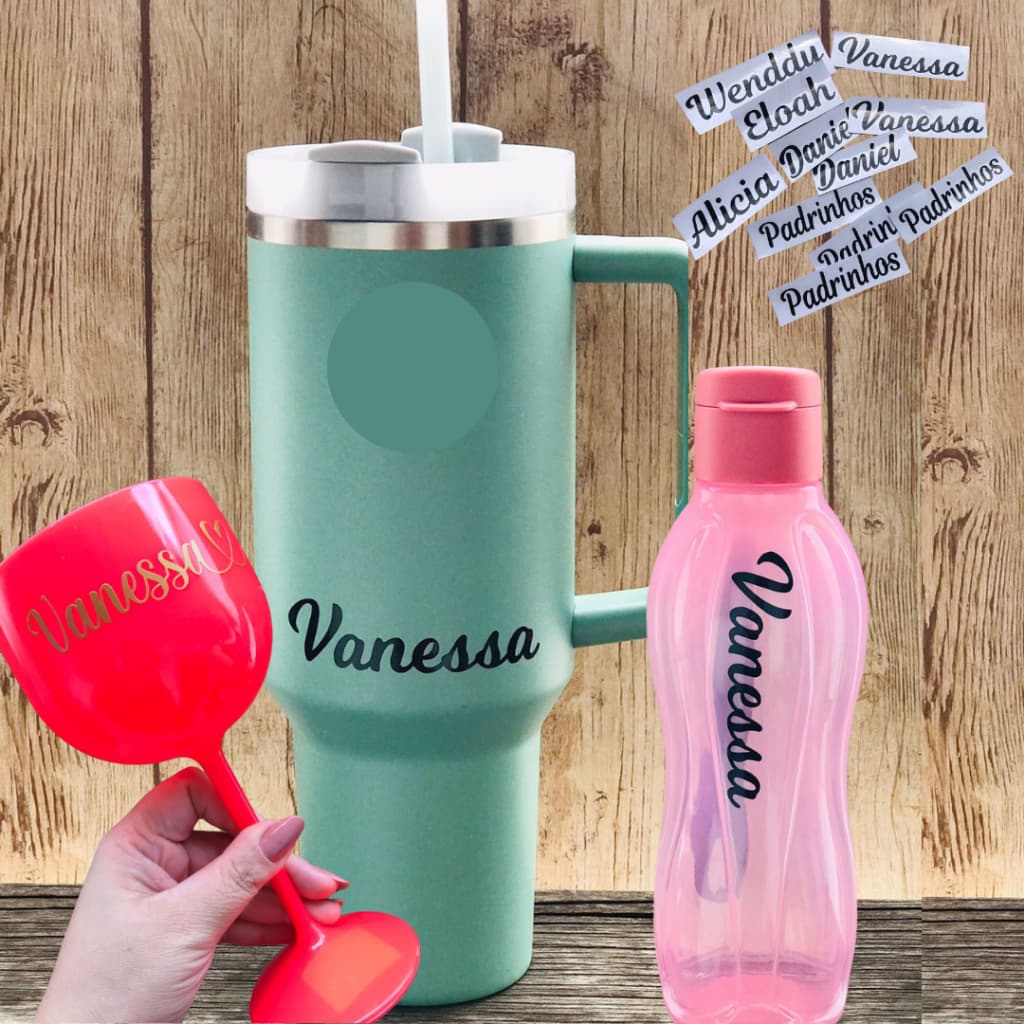 Adesivos em vinil para Copos, Taças de Gin, Garrafas, Tupperware