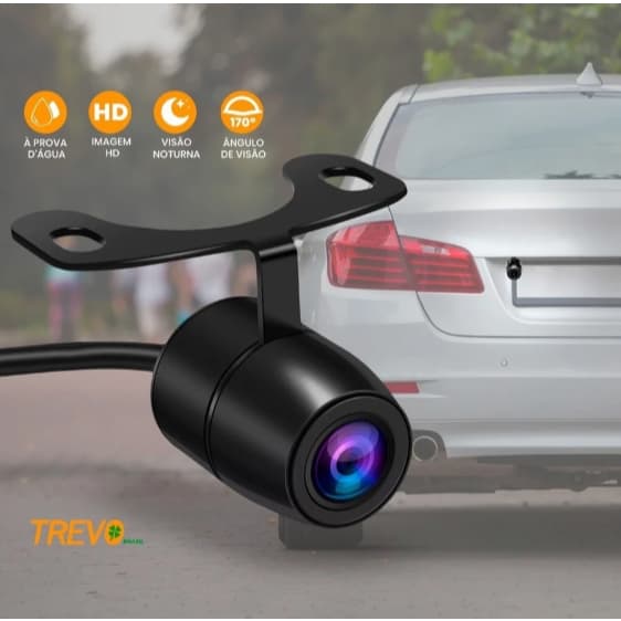 Câmera De Ré Universal Automotiva Borboleta Parachoque Com Visão Noturna Colorida Carro Caminhão