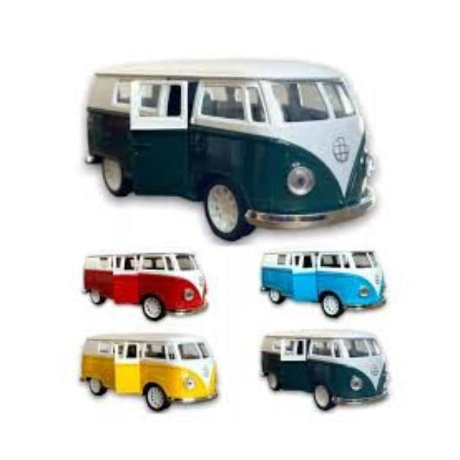 Carrinho De Ferro Miniatura Kombi De Metal Abre A Porta
