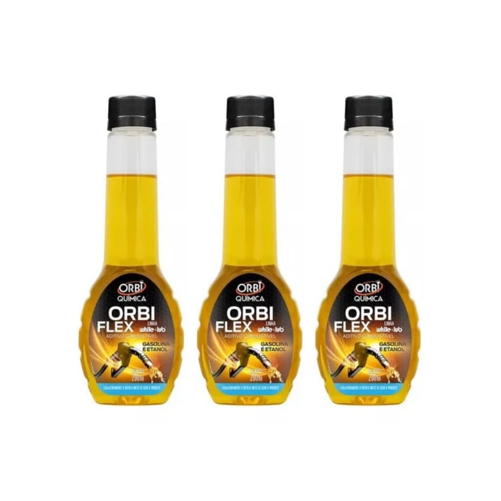 3x Aditivo Para Combustível Flex Moto Carro 200ml - Orbi