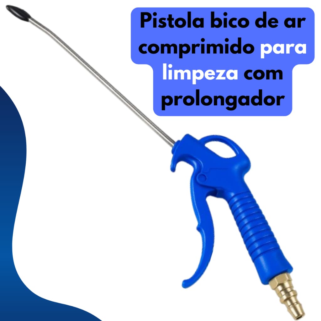 Pistola Bico Ar Comprimido Limpeza 1/4 com engate rapido