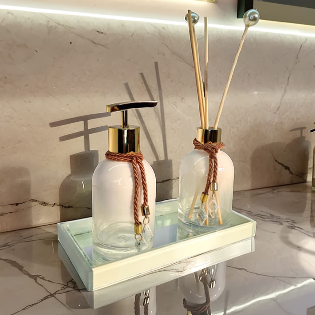 Kit Aromatizador Difusor Para Lavabo Vidro 300ml Completo Ideal Para Casa Nova Presente Oferta