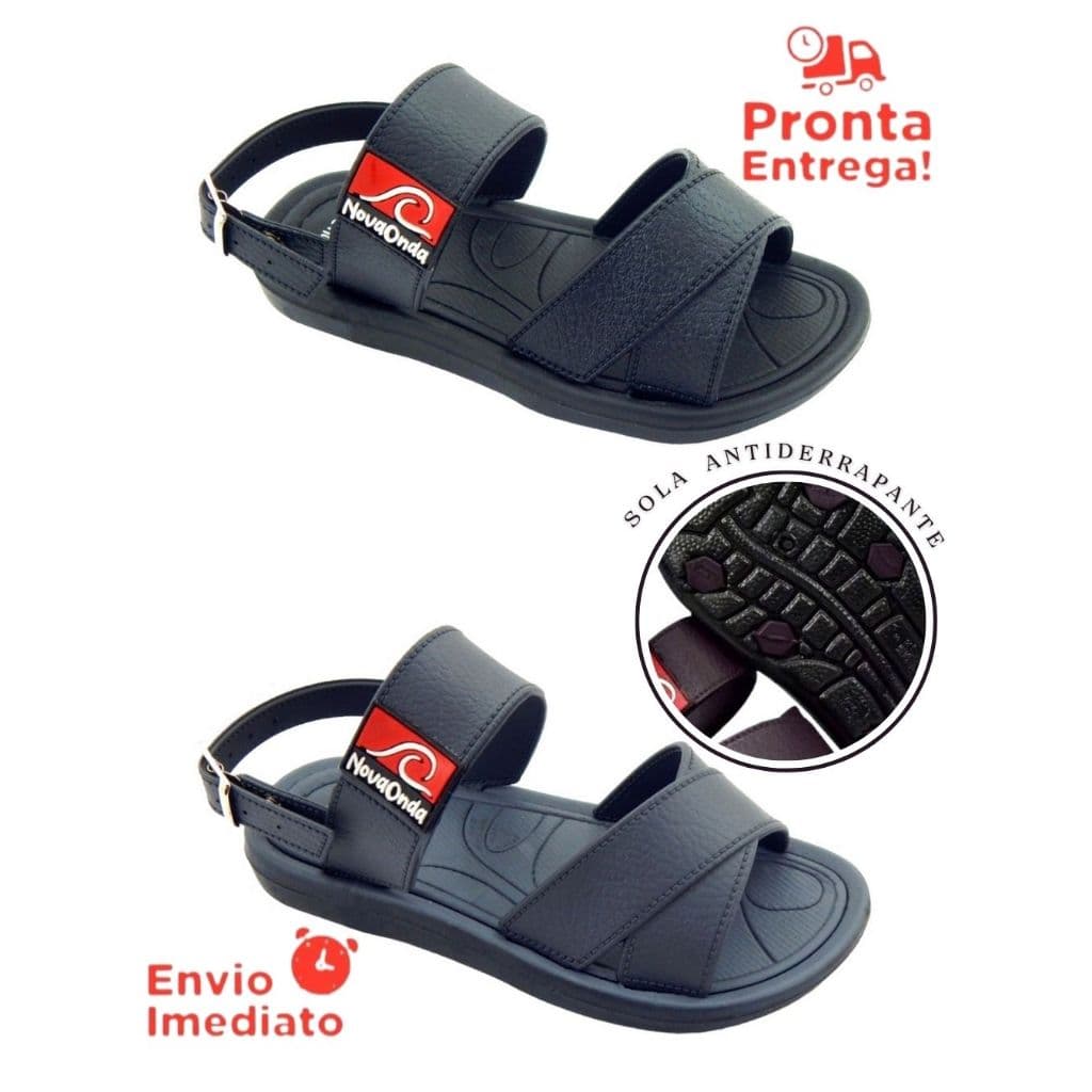 KIT 2 Pares Sandalia Masculino Infantil Regulagem Fivela Nova Onda