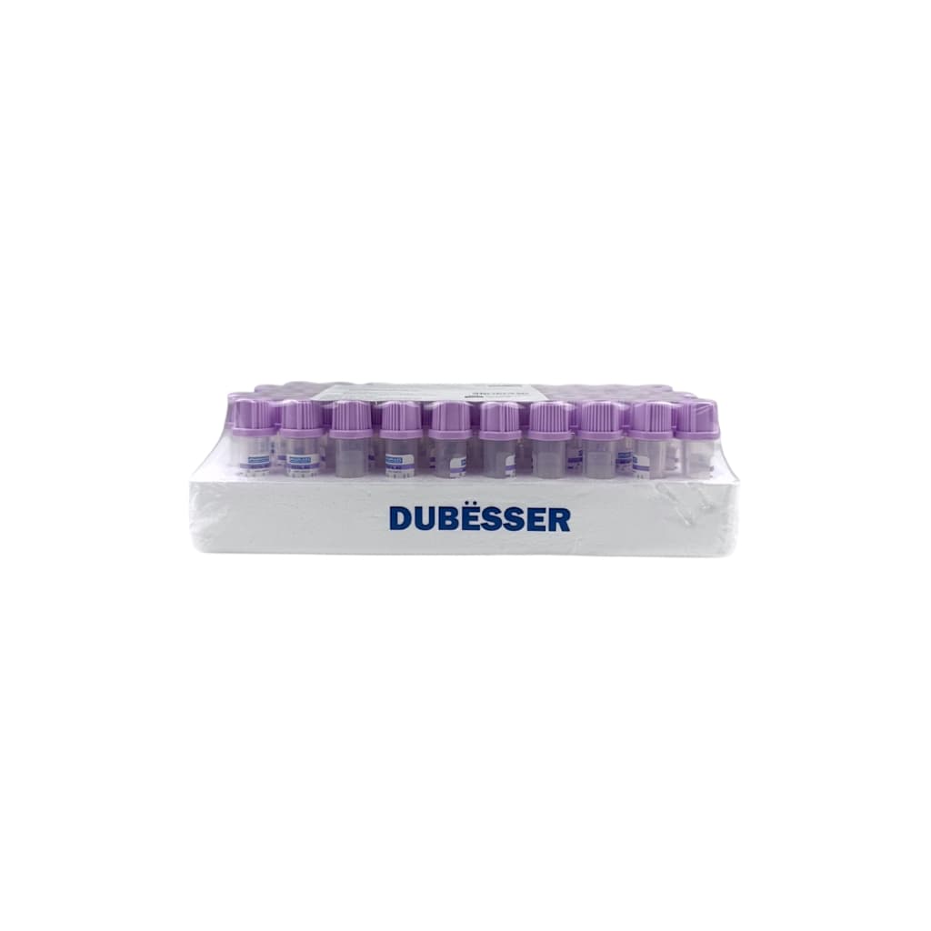 Microtubo Coleta Sangue EDTA K2 0,5mL Rack 50 Unidades Hematologia Diagnóstico Laboratório