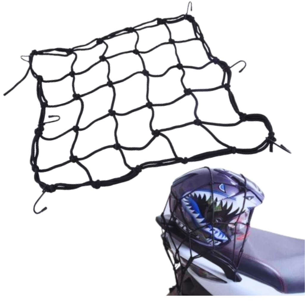 Rede Elástica Aranha 35x35 Bagageiro para Moto - Cor Preta