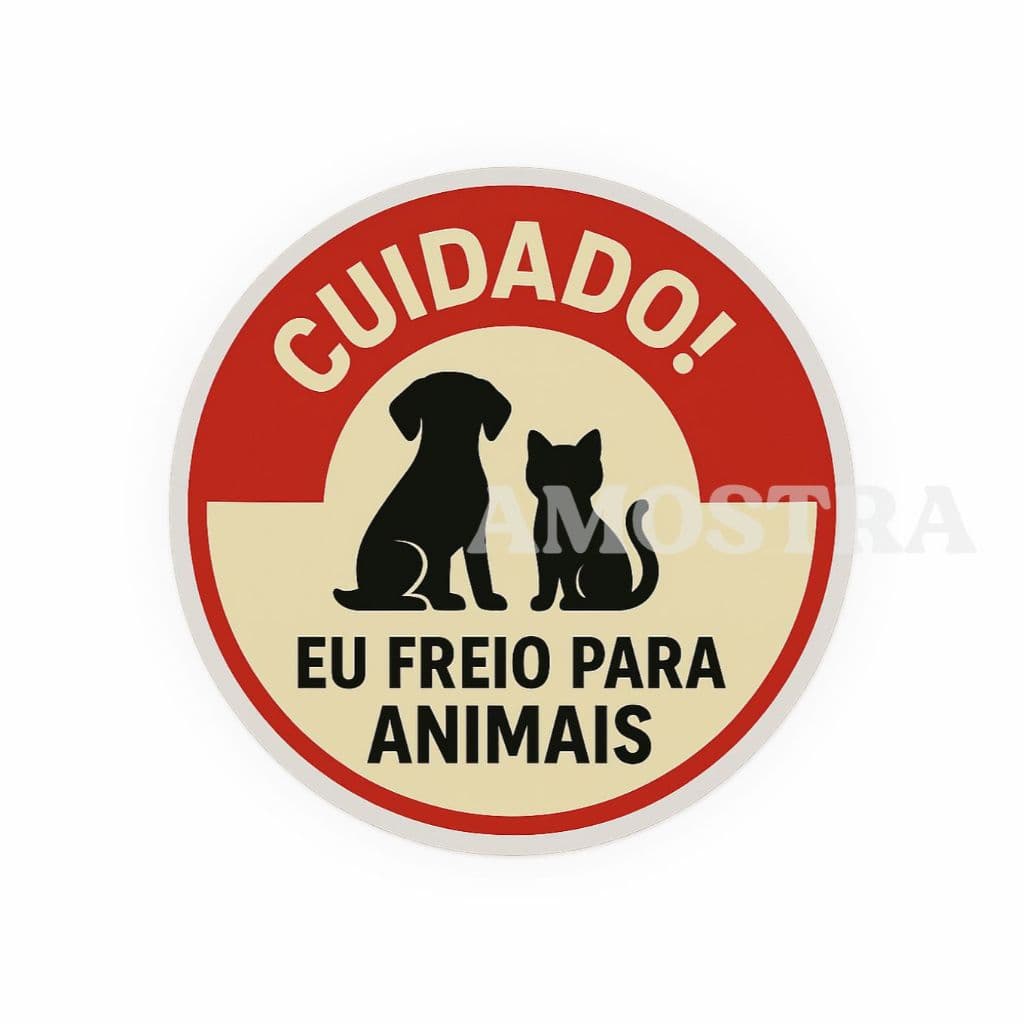 Adesivo Eu Freio Para Animais A prova d'água 12cm
