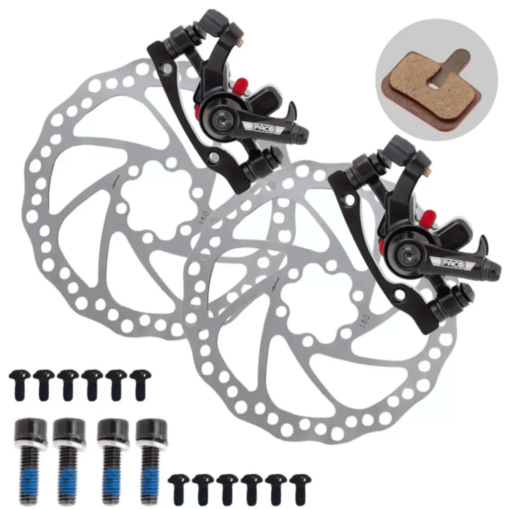 Kit de Freio A Disco 160mm Mecânico Pinça e Rotor Paco para bicicleta