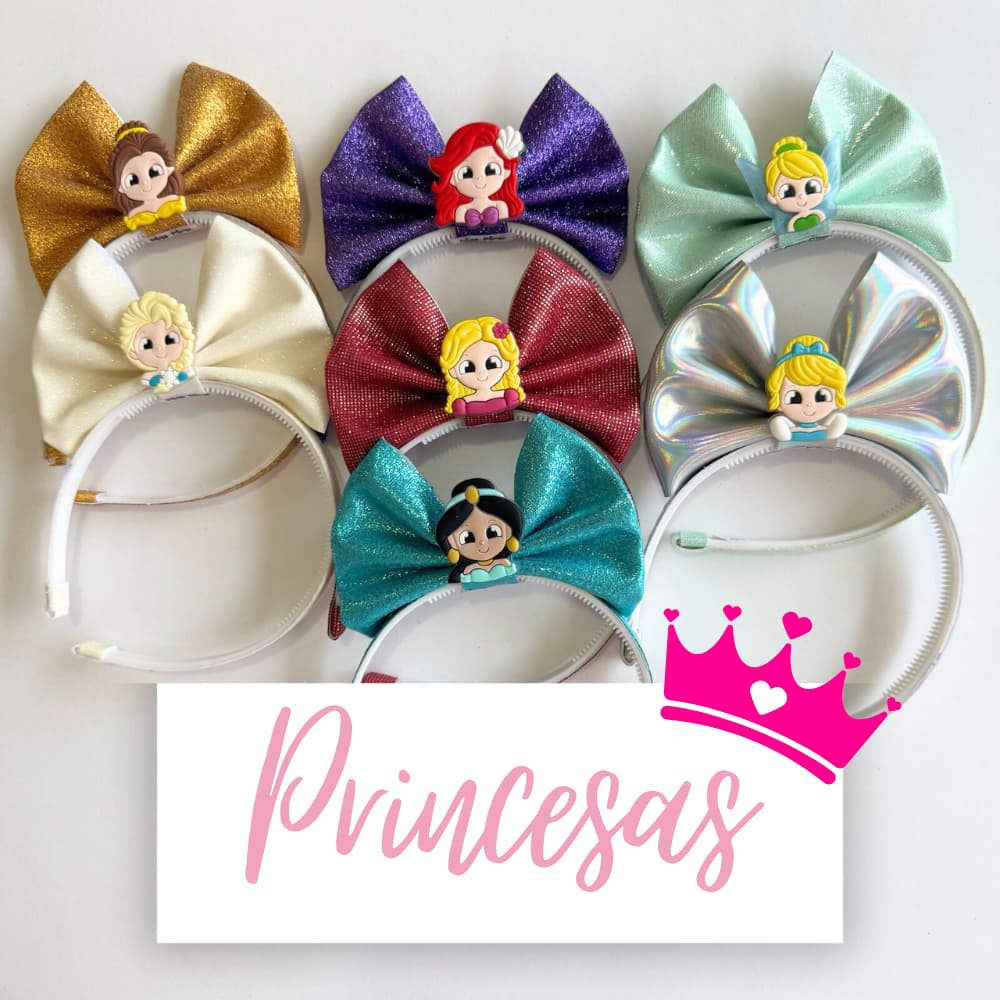 Tiara Princesas-Arco de tiara infantil- Acessórios infantil