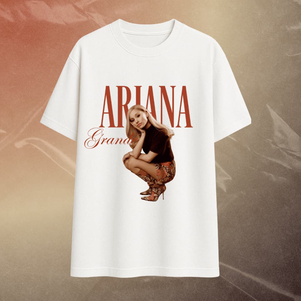 Camiseta Cantora Ariana Grande Estampada Em Algodão Camisa Unissex Cantora Pop
