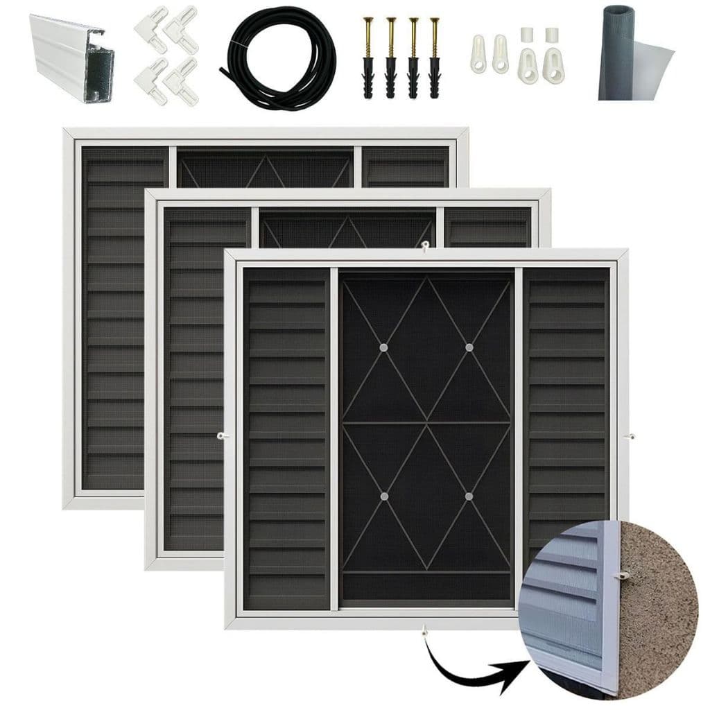 Kit 3 Telas Mosquiteiras 1,20x1,00 Branco C/ Acessórios Perfil Removível Anti Insetos