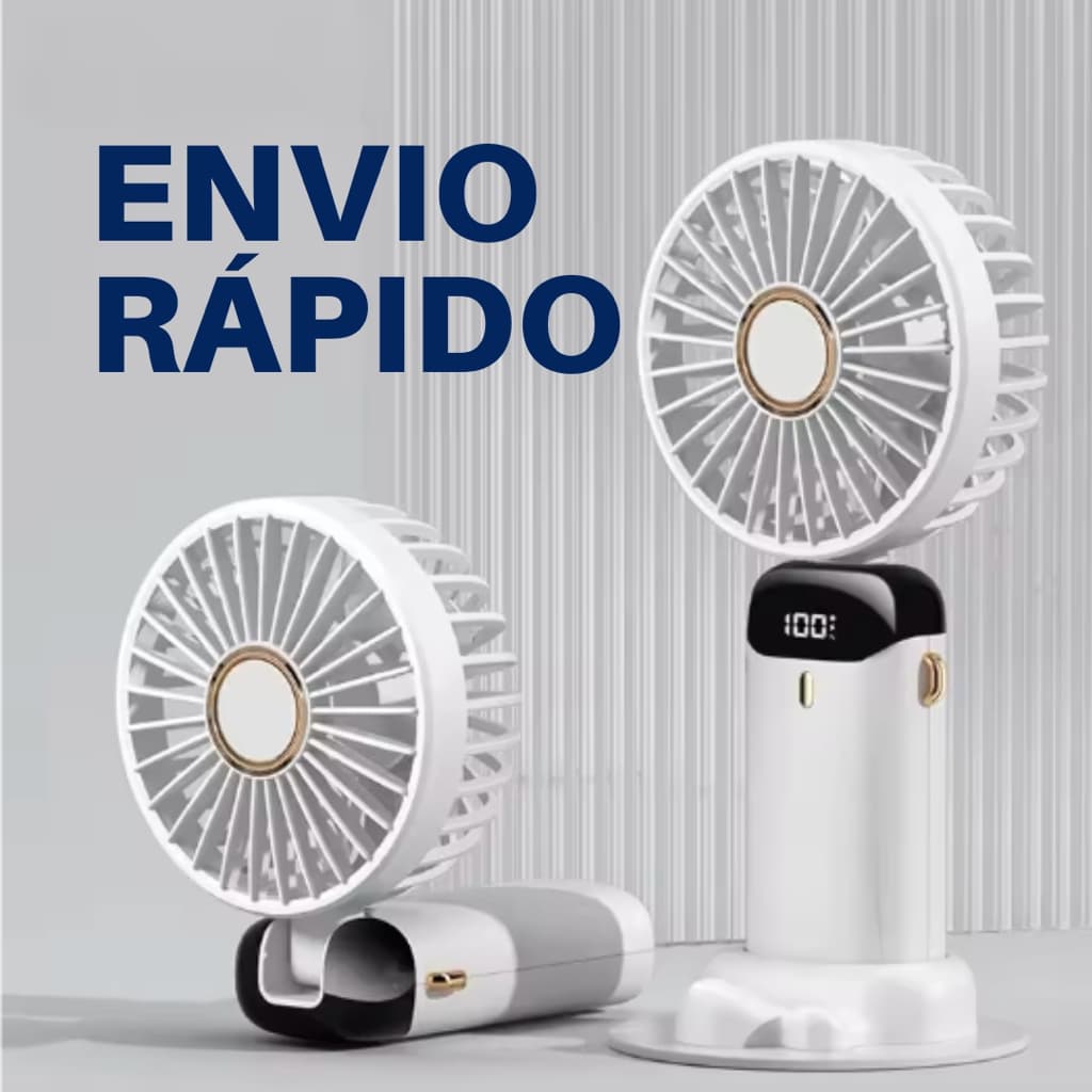 Ventilador Portátil Display Mini Dobrável Digital De Escritório Presente USB Carregando - 5 Modo