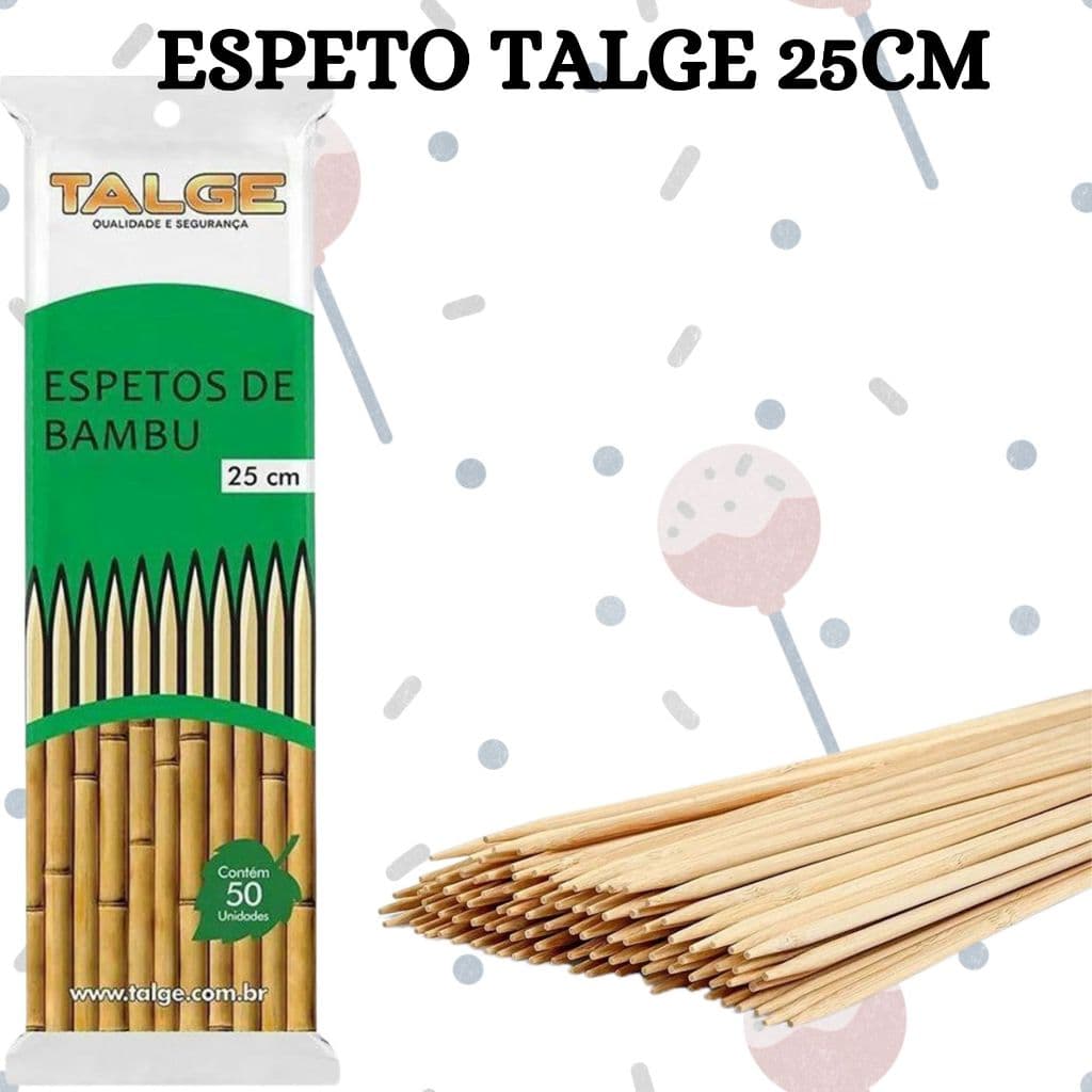 ESPETO BAMBU 25CM TALGE 50 UNIDADES BAMBU NATURAL