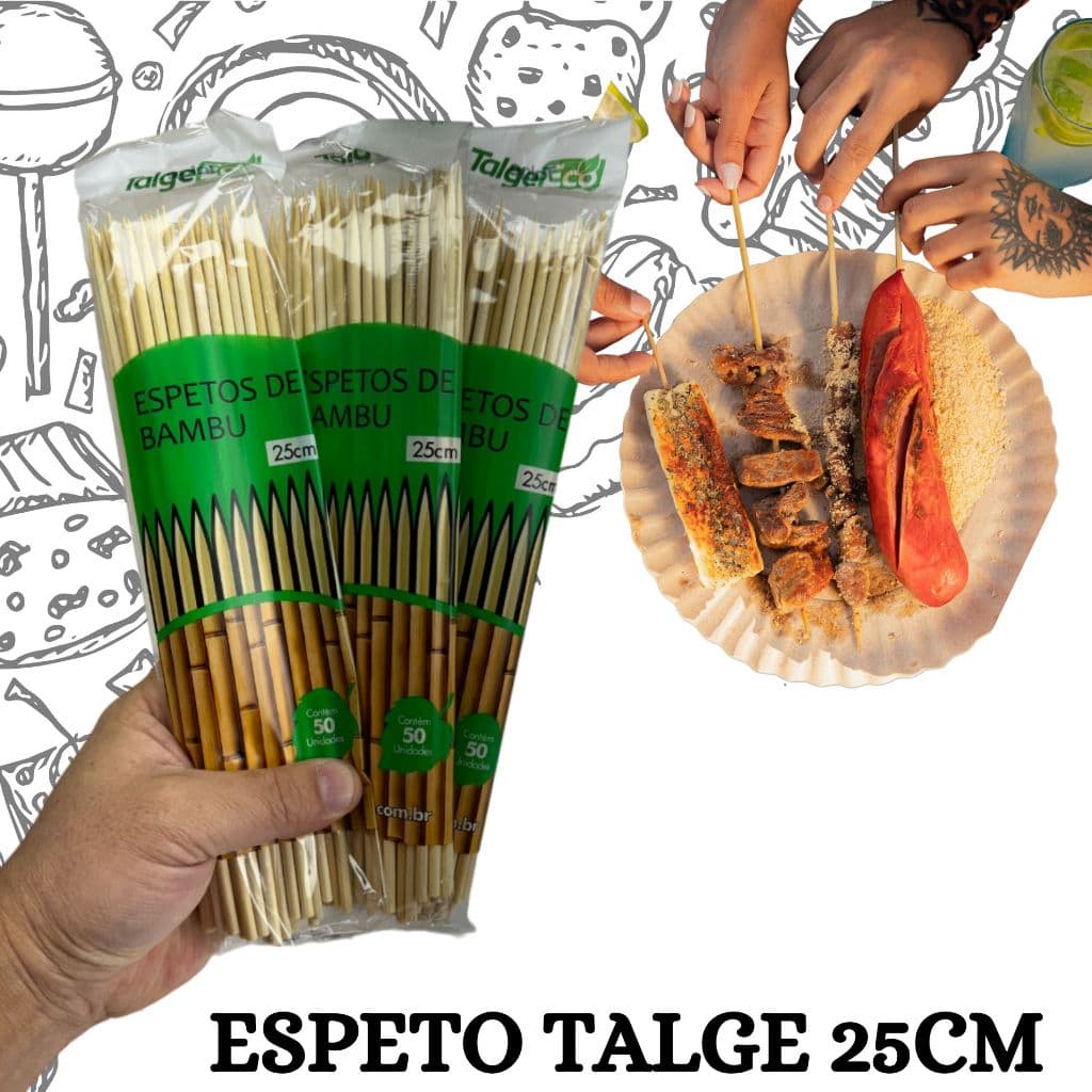 100 PALITOS TALGE 25CM PALITOS AFIADOS PARA MARSHMELLOW, CHURRASCOS, FRUTAS ETC...