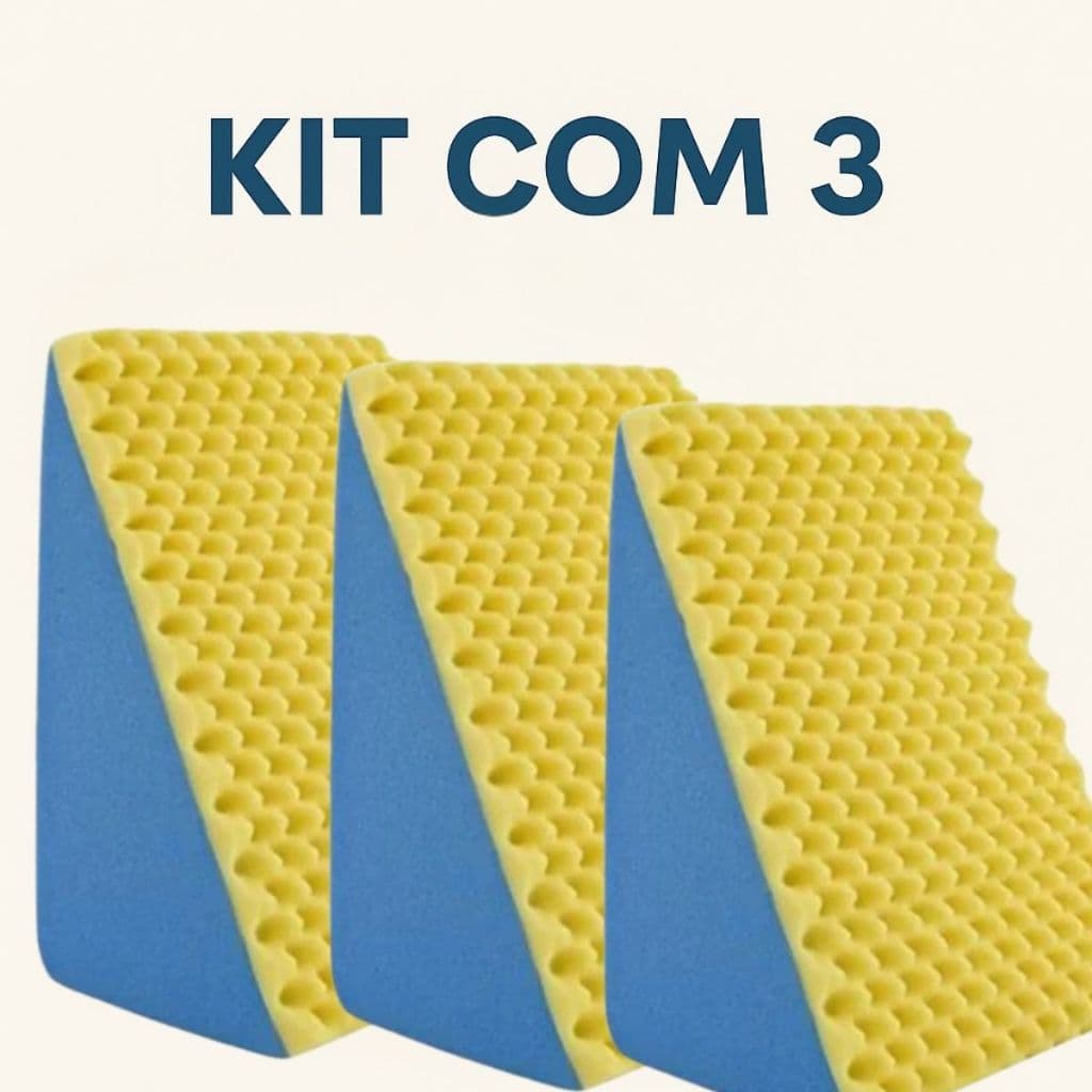 Kit 03 Travesseiros Encosto de Espumas Para Costas Anti-Refluxo Dor Costas Lombar Conforto