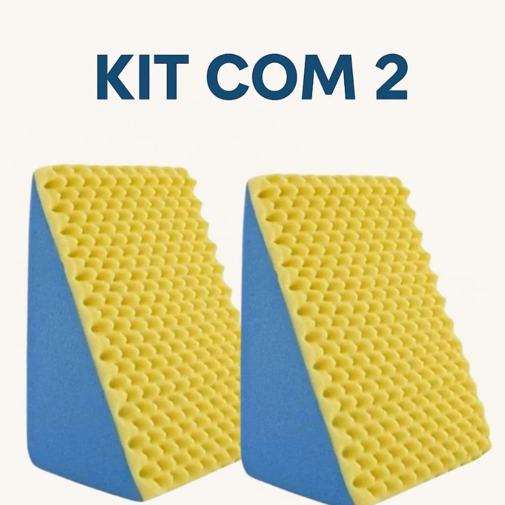 Kit com 02 Travesseiros Encosto De Espuma Para Costas Lombar Anti-Refluxo Conforto