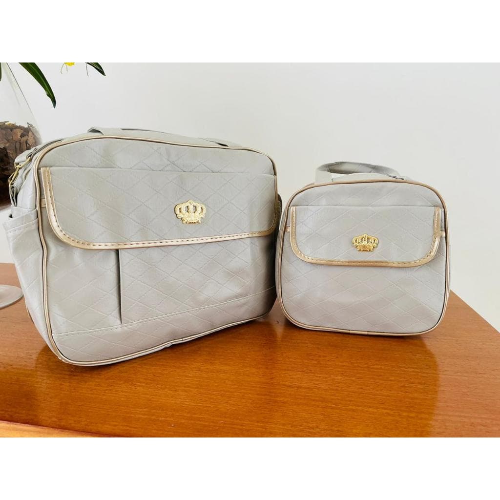 Kit Bolsa e Frasqueira Maternidade Bege Unissex