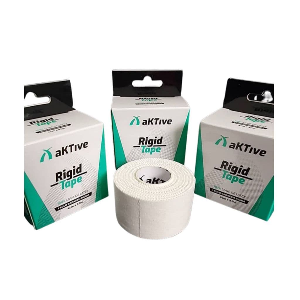 Bandagem AKTive Sport Rígida - Rigid Tape Branca 4cm x 9,1m Fisioterapia Sport Atleta