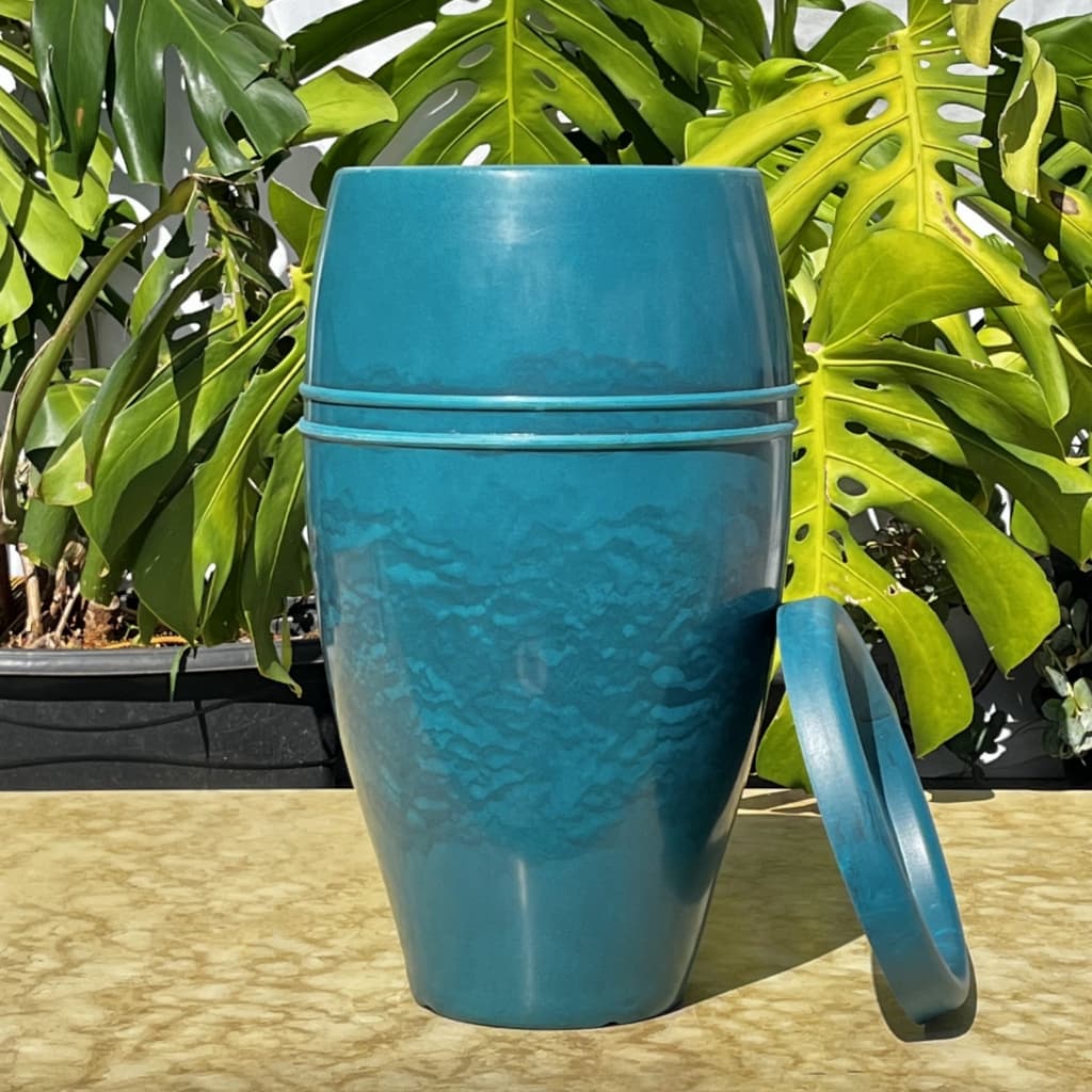 Vasos de Plantas Coluna Egípcia - 23X15X45 - para plantas, decorativo, sala, jardim, acompanha prato coletor