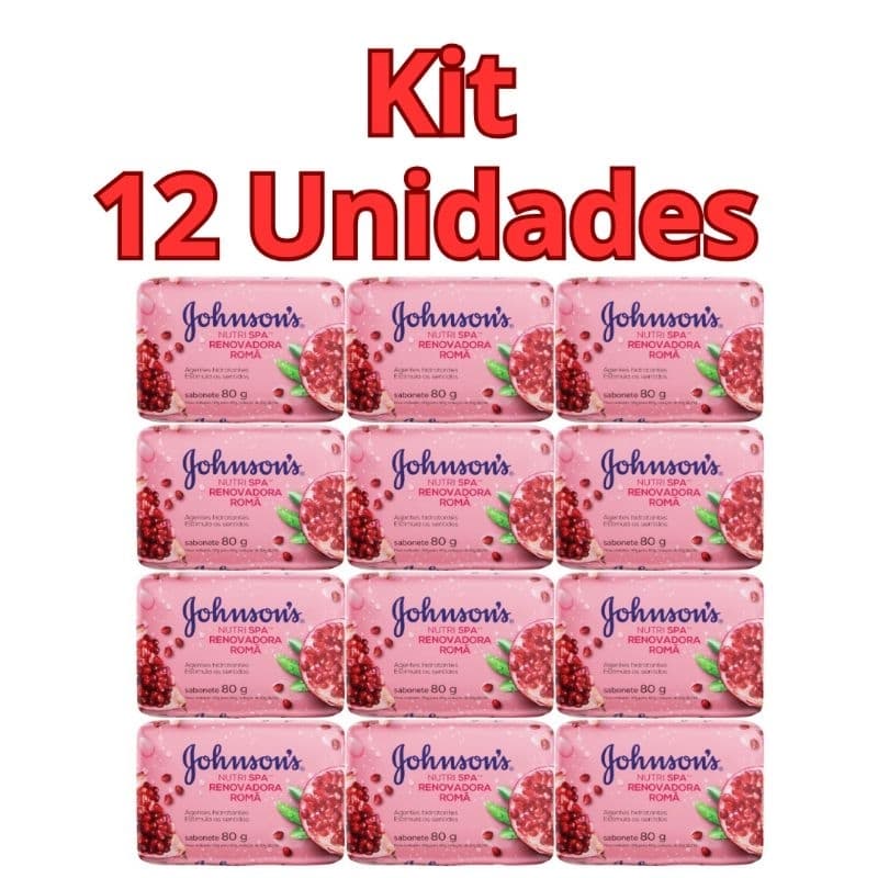 kit 12 sabonetes Johsons Romã 80g