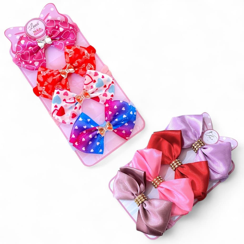 Kit 8 laços de bebê Lacinhos de Bebê Faixinha Tiarinha Rn Cetim laços de cabelo infantil