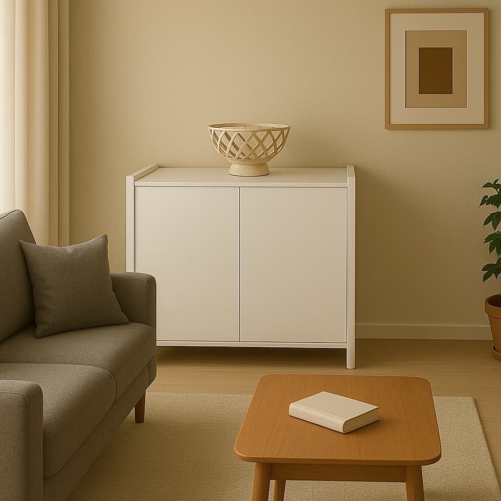 Aparador Multiuso Balcão Sala de Estar Com Duas Portas e Rodízio 61,5x55cm