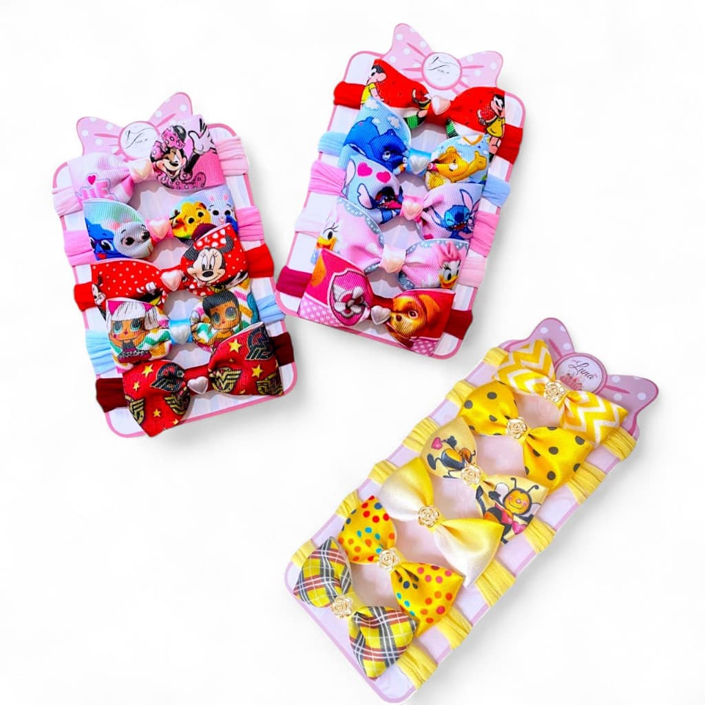 Kit 16 laços de bebê Lacinhos de Bebê Cetim Tiarinha Rn laços de cabelo infantil Faixinha