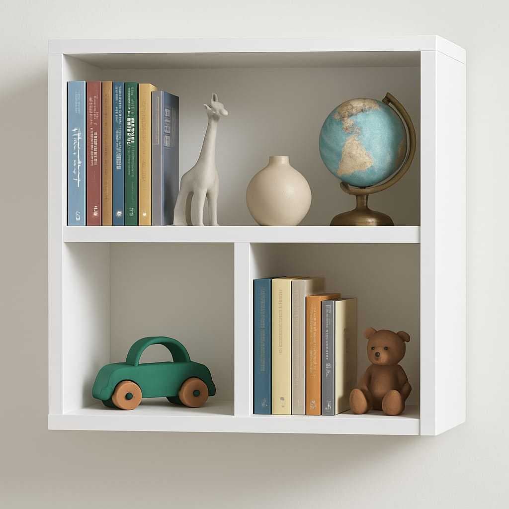 PRATELEIRA DECORATIVA MDF 60X60X15CM BRANCO PORTA LIVROS ENFEITES SALA QUARTO ESCRITORIO