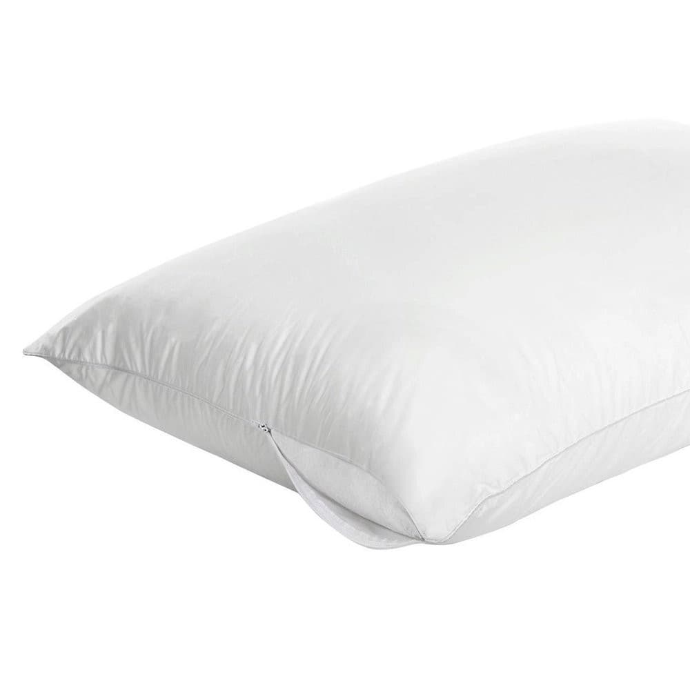 Capa De Travesseiro Impermeável Premium Branco Zíper 49X69Cm Antialérgica Protetora Contra Ácaros